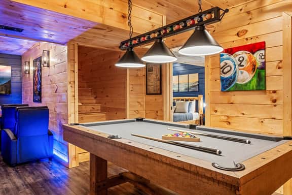 4 BD Luxury Cabin•Hot Tub•Theater•Pool Table•S'mores•EZ Roads
